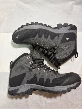 Men's Black and Gray Waterproof Hiking Boots - All-Terrain Support